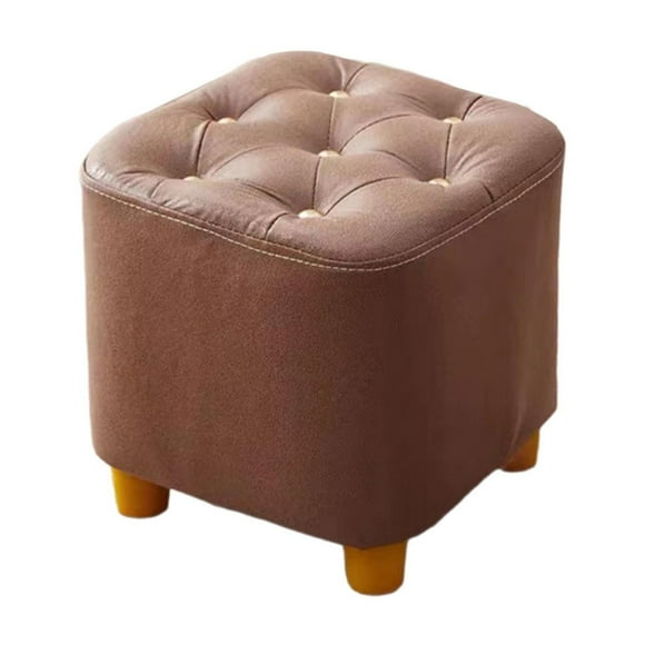 Reposapiés cuadrado pequeño, taburete para niños, taburete otomano decorativo para Marrón