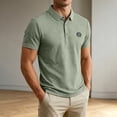 thumbnail image 2 of Enjoytime Mens Shirts Short Sleeve Printed Collared Button Stretch Business Casual Work Golf Shirts, 2 of 7