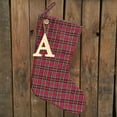 thumbnail image 6 of Red Tartan Quilted Stocking with Personalized Letter Charm by Marilee Home, 6 of 7