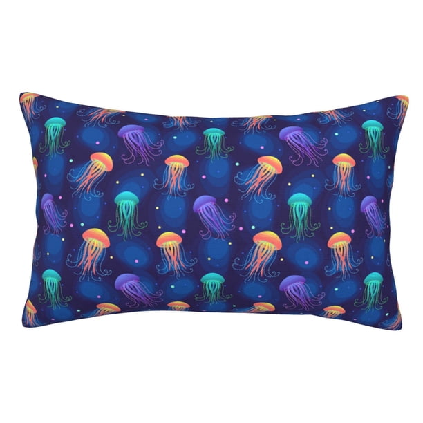 Balery Jellyfish colorful Funda de Cojín Estampada, Regalos para Mujeres, Regalos de Amor para Ella, Regalos para Novia o Esposa, Funda de Almohada-14"x20"