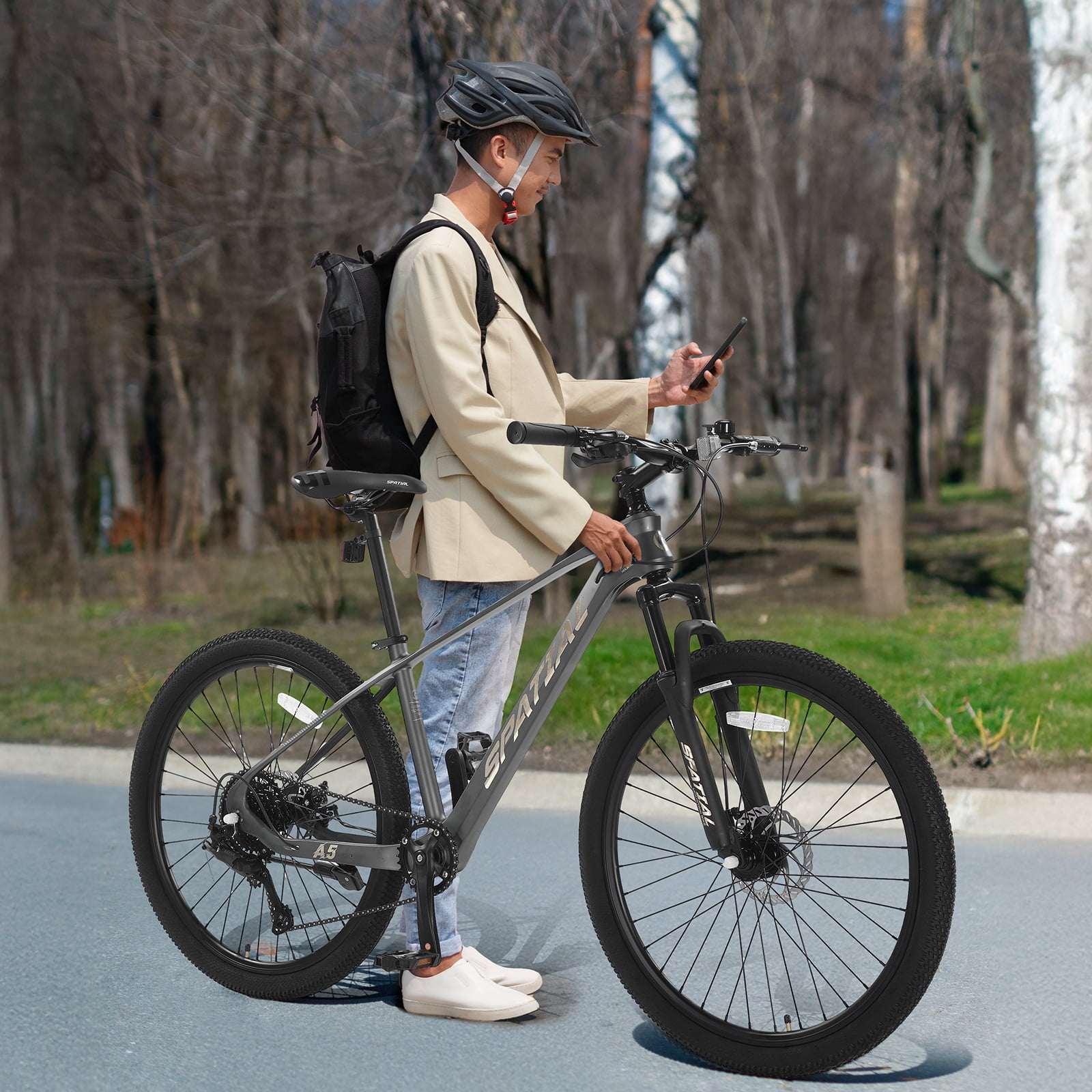 SPATIAL Adult Mountain Bike, 27.5" Wheel Bike for Man Women, 8 Speeds Gear,Magensium Frame Mountain Bicycle