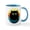 White/Blue Inside, variant on CafePress - Black Cat Retro Sunset Mugs - 11 oz Ceramic Mug - Novelty Coffee Tea Cup