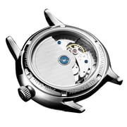 GUANQIN Men Calendar Energy Reserve Analog Automatic Self Winding Mechanical Business Wrist Watch with Stainless Steel Leather Band Sapphire Crystal Mirror Waterproof Vintage Clock Man