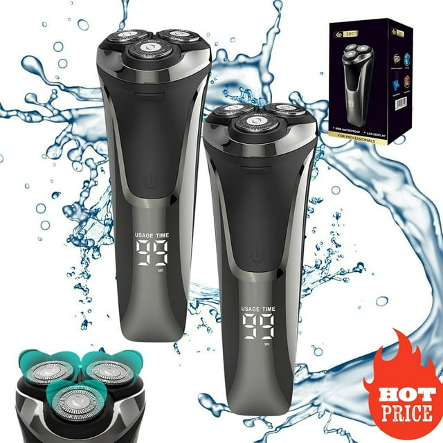 Estbridge Electric Razor Electric Razor 4d Rotary Ipx7 Waterproof Electric Razor Pro 2025 New Rechargeable Facial Electric Razor for Men Wet & Dry Shaving (2 Sets)