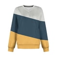 thumbnail image 3 of Womens Fleece Fall Clothes, V Neck Sweaters for Women Plus Size Fashion Loose Fit Color Patchwork Long Sleeve Pullover, 3 of 5