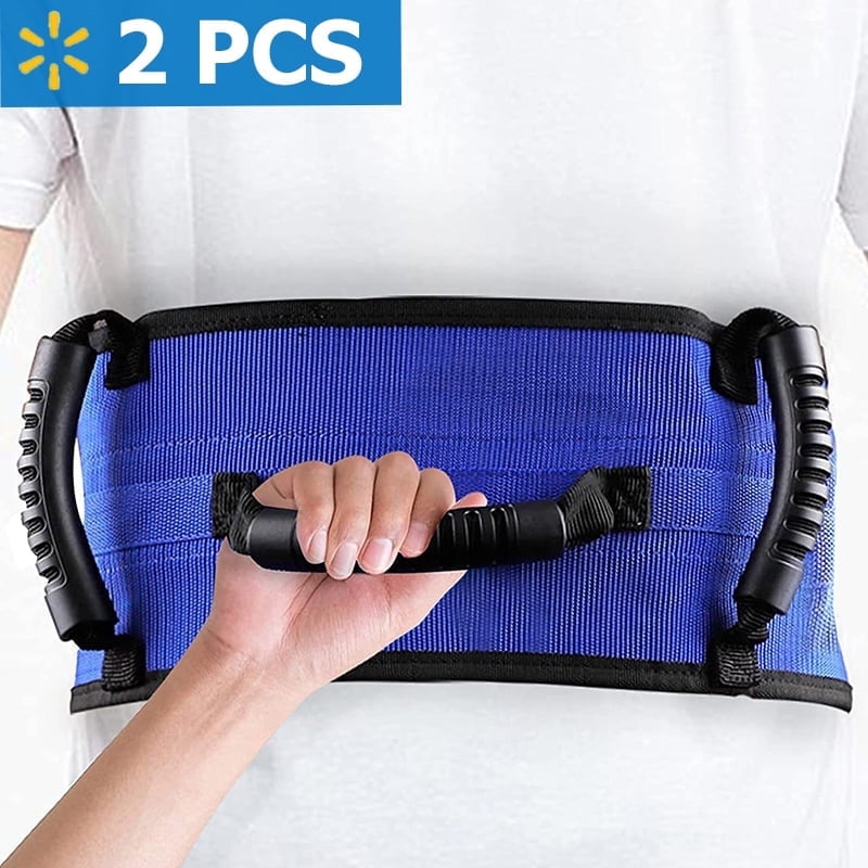 INCTUO 2PACK Transfer Belt Gait Belt for Senior with 5 Handles, Lift Belt with Quick Release Buckle, 59" Anti-Slip Transfer Belt for Elderly, Nursing Safety Patient Assist, Blue&Black
