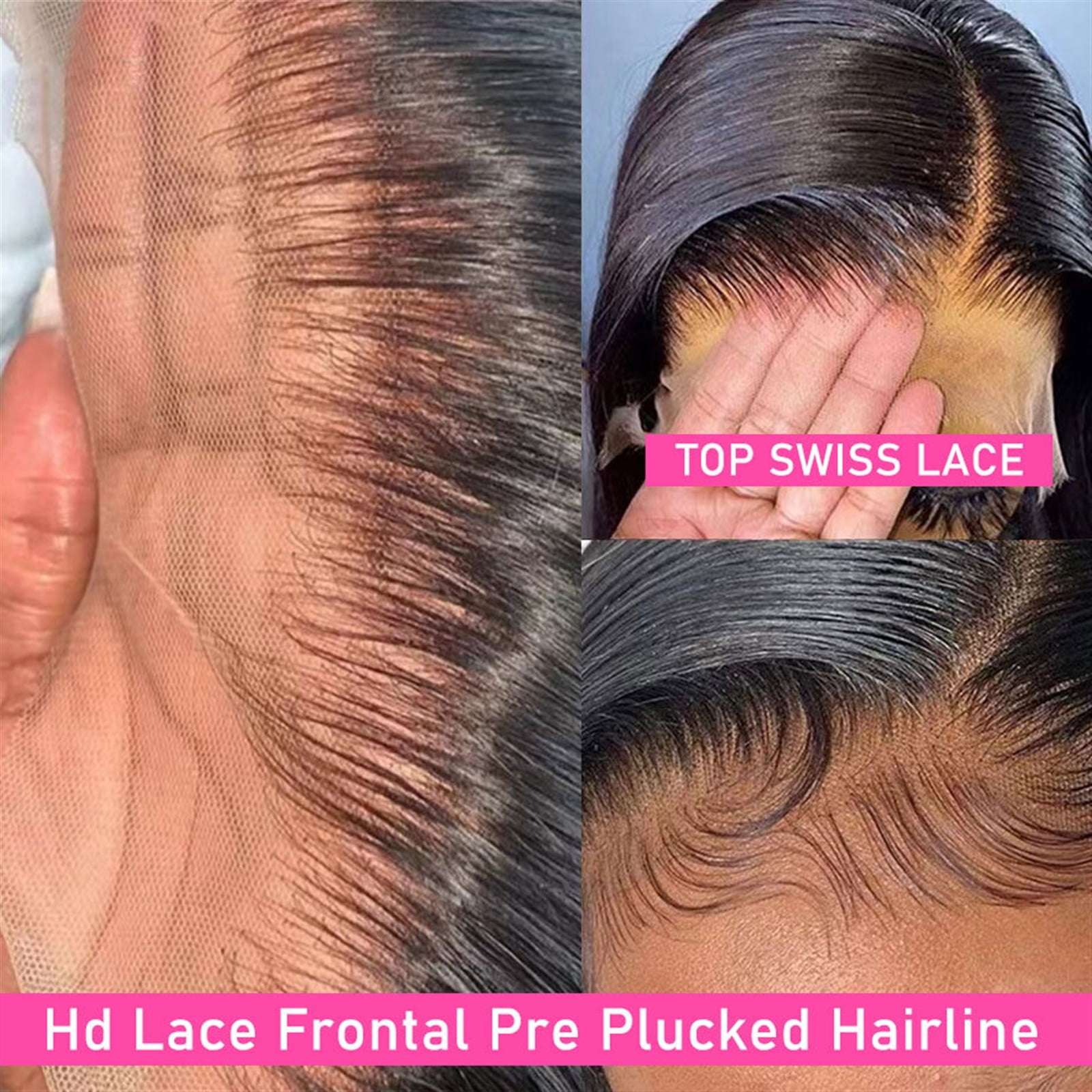 HD Transparent Lace Front Human Hair Wigs for Black Women Bone Straight Lace Frontal Closure Wigs Brazilian Remy Hair Pre Plucked with Baby Hair