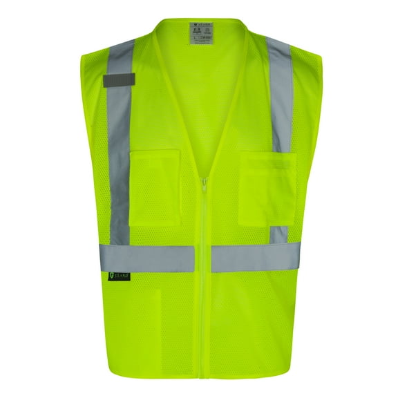 Everyday ANSI Class 2 with 3 Pockets Zipper Vest (LIME)