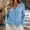 Light Blue, variant on FDGIU Women's V Neck Button Front Linen Blend Jacket, Long Sleeve Slim Cropped Lightweight Shacket with Side Pockets for Spring Summer Beach Casual Daily Layering