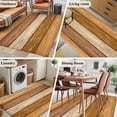 thumbnail image 5 of Area Rug for Living Room, Farmhouse Yellow Brown Non-Slip Indoor Large Carpet for Bedroom/Dining Room, Vintage Wooden Striped Washable Low-Profile Rectangle Floor Runner Rugs - 4 x 6 Ft, 5 of 7