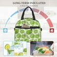 thumbnail image 4 of Uemuo Green Various Lemons Printed Lunch Bag Lunch Box Reusable Insulated Lunch Tote Bag, Leakproof Thermal Cooler Sack Food Handbags Case High Capacity, 4 of 5