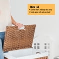 thumbnail image 3 of PORKISS Laundry Basket with Lid, Laundry Hamper for PE Rattan, Waterproof Square Clothes Hamper with Removable Bags for Dorm Clothes Toy Storage, 26.4 Gal. Brown, 3 of 14