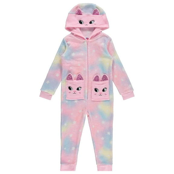 BTween Hooded Onesie PJs for Girls, STARS,5