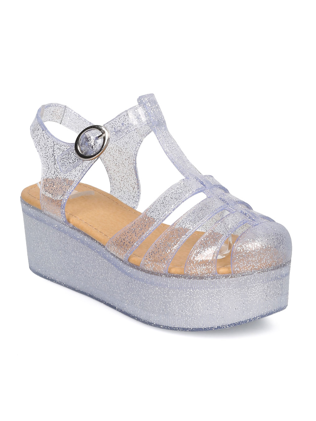 New Women Wild Diva Sadie 01 Glitter Jelly Platform Wedge Fisherman Sandal Walmart
