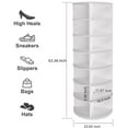 thumbnail image 6 of 360 Degree Rotating Shoe Rack Tower, 7 Tier Spinning Shoe Display, Shoe Rack Storage Round Carousel, Vertical Rotate Shoes Closet Organization for Handbag, 6 of 7