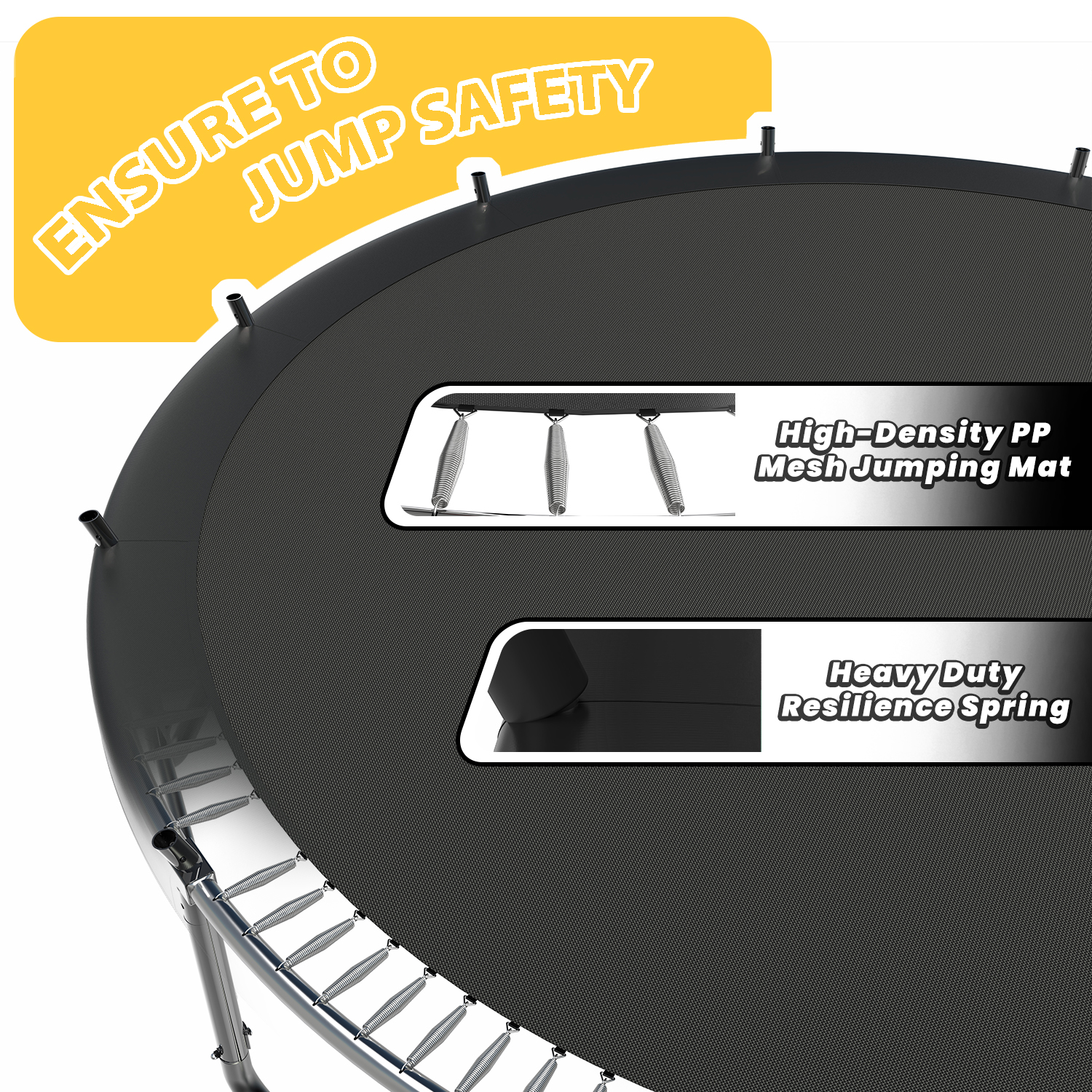 Leumius 16FT Trampoline with Enclosure Net,Outdoor Heavy Duty Pumpkin Trampolines with Curved Poles,Recreational Trampolines with Ladder and Basketball Hoop for Kids and Adults,Black