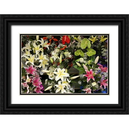 Ross, Nancy , Steve 32x23 Black Ornate Wood Framed with Double Matting Museum Art Print Titled - Estonia, Tallinn Flowers for sale at market