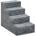 thumbnail image 1 of 4-Step Dog Ramp for Sofa, Bed, and Couch, with Removable Cover, Light Grey, 1 of 7