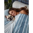 thumbnail image 3 of Blue Ombre Stripe Twim XL Size Flat Sheet, Wrinkleproof & Fadeproof Cooling Flat Bed Sheet Only, Farmhouse Simple Striped Breathable Soft Bedding Top Sheets 66 x 102 Inches, 3 of 8