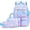 Dreamy Blue, variant on Backpack 3-Piece Set with Lunch Bag & Pencil Case, Cute Water-Resistant Bookbag with Floating Sequin Bow Pocket & Fluffy Heart Pearl Keychain, Dreamy Purple