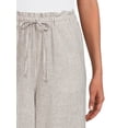 thumbnail image 2 of Time and Tru Women's High Rise Wide Leg Crop Linen Pants, 2 of 5