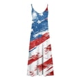 thumbnail image 4 of Vetsdori Women's 4th of July Maxi Dress Red White and Blue Slip Dress Summer V-Neck,Party Graphic Backless Tank Dresses for Women Holiday, 4 of 5