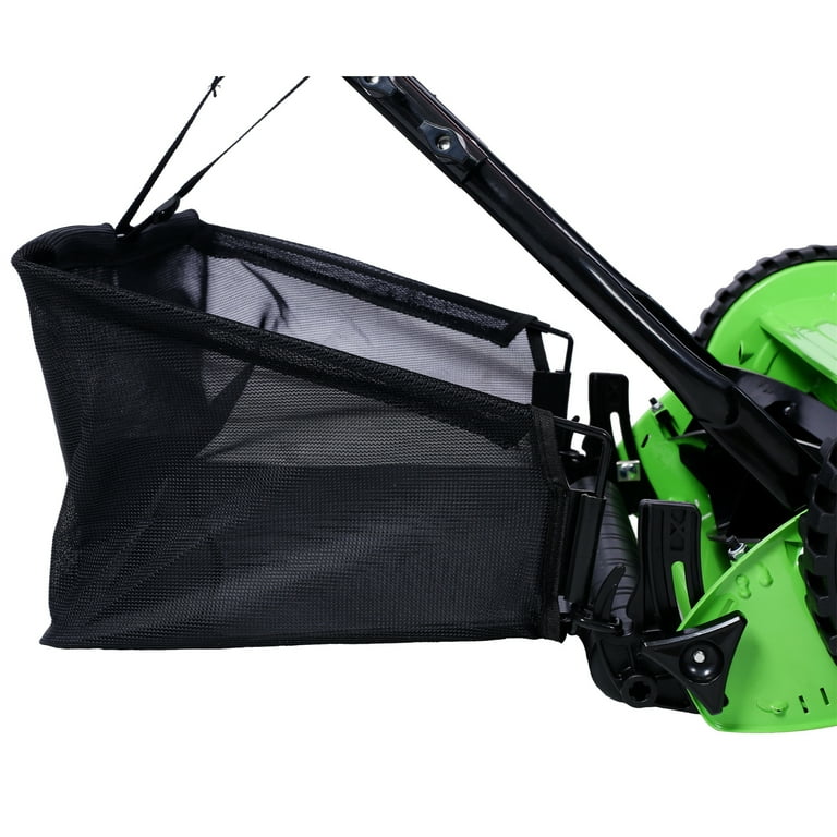 14 5 Blade Push Reel Lawn Mower with Grass Catcher No Gas or Electric Push Manual Lawn Mower with Sharp Steel Blades Adjustable Heights