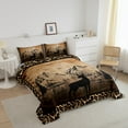 thumbnail image 2 of Jungle Deer Moose Elk Bedding Hunting Animal Queen Comforter Set Cheetah Animal Skin Duvet Insert Woodland Plants Quilt with 2 Pillow Shams Rustic Vintage Grunge Style Skin Friendly Luxury, 2 of 5