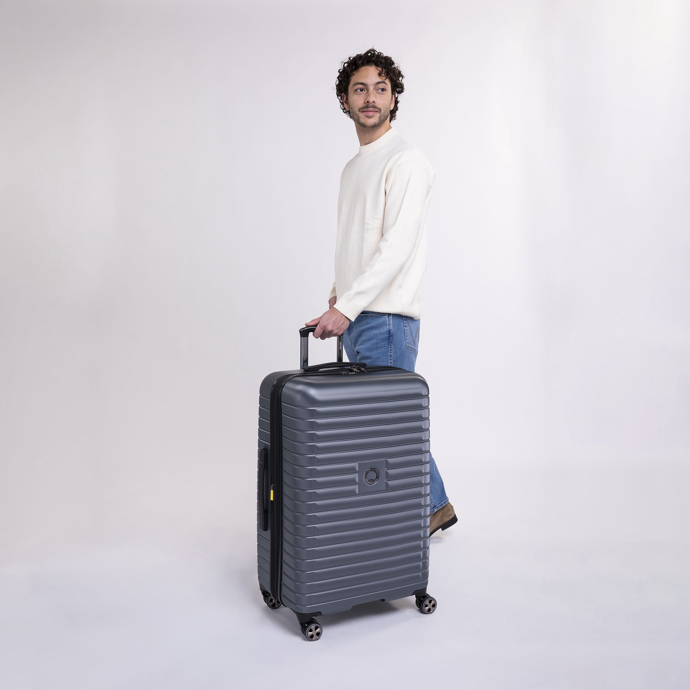 DELSEY PARIS Cruise 3.0 Large Checked Hardside Expandable Spinner Luggage, Graphite