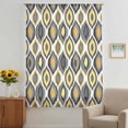 thumbnail image 2 of Yellow Black Geometric Sheer Curtains 54 Inches Long, Abstract Art Diamond Modern Light Filering Curtains, Breathable Simi Curtain Privacy Drapes for Kitchen Bathroom Nursery Small Window Treatment, 2 of 7