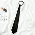 thumbnail image 4 of Tie Men Solid Black Polyester Zip Up Necktie Smooth Zipper Tie, 4 of 6