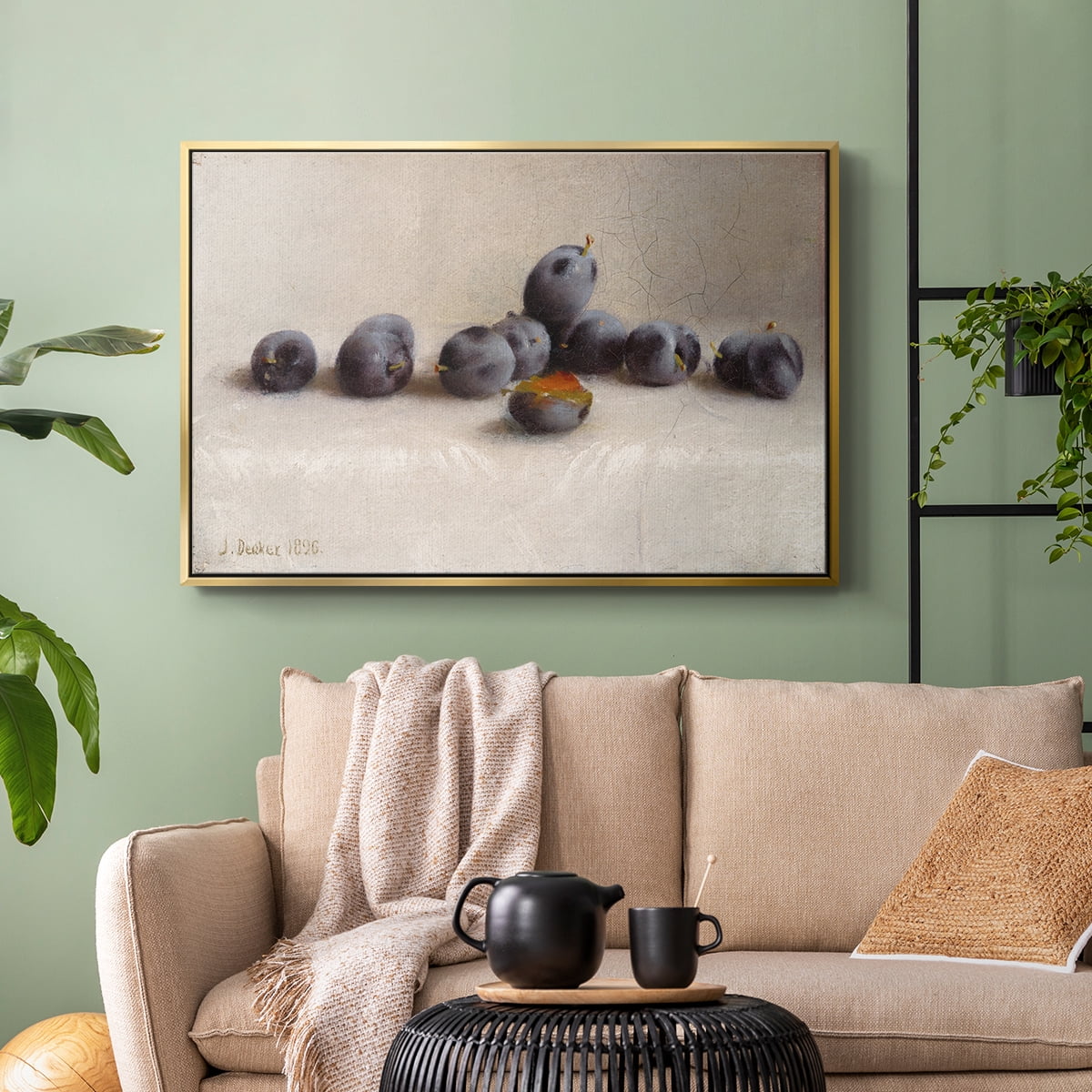 Vintage Botanical Print-XLIV By Wexford Home Framed in Gold Wood Gallery Wrapped Canvas 25 in. x 37 in.
