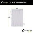 thumbnail image 6 of Champion Sports Mesh Sports Equipment Bag- White, 24" x 36"- Multipurpose, Nylon Drawstring Bag with Lock and ID Tag, for Balls, Swimming Gear, Laundry, Toys - Breathable Stuff Sack, 6 of 6