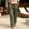 thumbnail image 5 of Oksale Lightweight Pants for Women Summer Lace Straight Leg Pants with Pockets Soft Comfy Drawstring High Waist Casual Pants Going Out Trousers 2026 Army Green L, 5 of 7