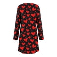 thumbnail image 4 of asdoklhq Sweater Dresses for Women 2025 Women's Fashion Round-Neck Short Sleeved Printed Pullover Dress Multicolor L, 4 of 5
