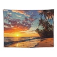 thumbnail image 5 of PRATYUS Ocean Tapestry Wall Hanging Exotic Beach Water Palm Tree Sunrise Sunset Sky Landscape Tapestry Wide Wall Hanging for Bedroom Living Room Dorm  Painting, 5 of 6