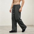 thumbnail image 6 of WJOSBXT Baggy Pants Mens Drawstring Solid Wide Leg Sweatpants 2026 Elastic Waist Workout Sweat Pants Multi Pocket Open Bottom Stretch Jogging Trousers 3XL, 6 of 6