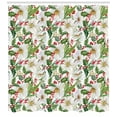thumbnail image 3 of Ambesonne Watercolor Shower Curtain, Poinsettia Pattern, 69"Wx84"L, Vermilion Yellow Green, 3 of 3