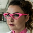 thumbnail image 5 of Hip Hop 50's Shop Womens Cat Eye Rhinestone Glasses (Adult Hot Pink), 5 of 7