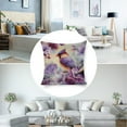 thumbnail image 3 of Dreamy purple flowers and birds Linen toss pillowcase Decoration pillowcase Gift preferred 20x20" Cushion cover 2 set Sofa pillowcase Sofa bedroom living room car, 3 of 8