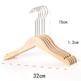 thumbnail image 2 of 10pcs Flocking Wood Hanger Lightweight Non-Slip Clothing Hanging Natural Rack, 2 of 3