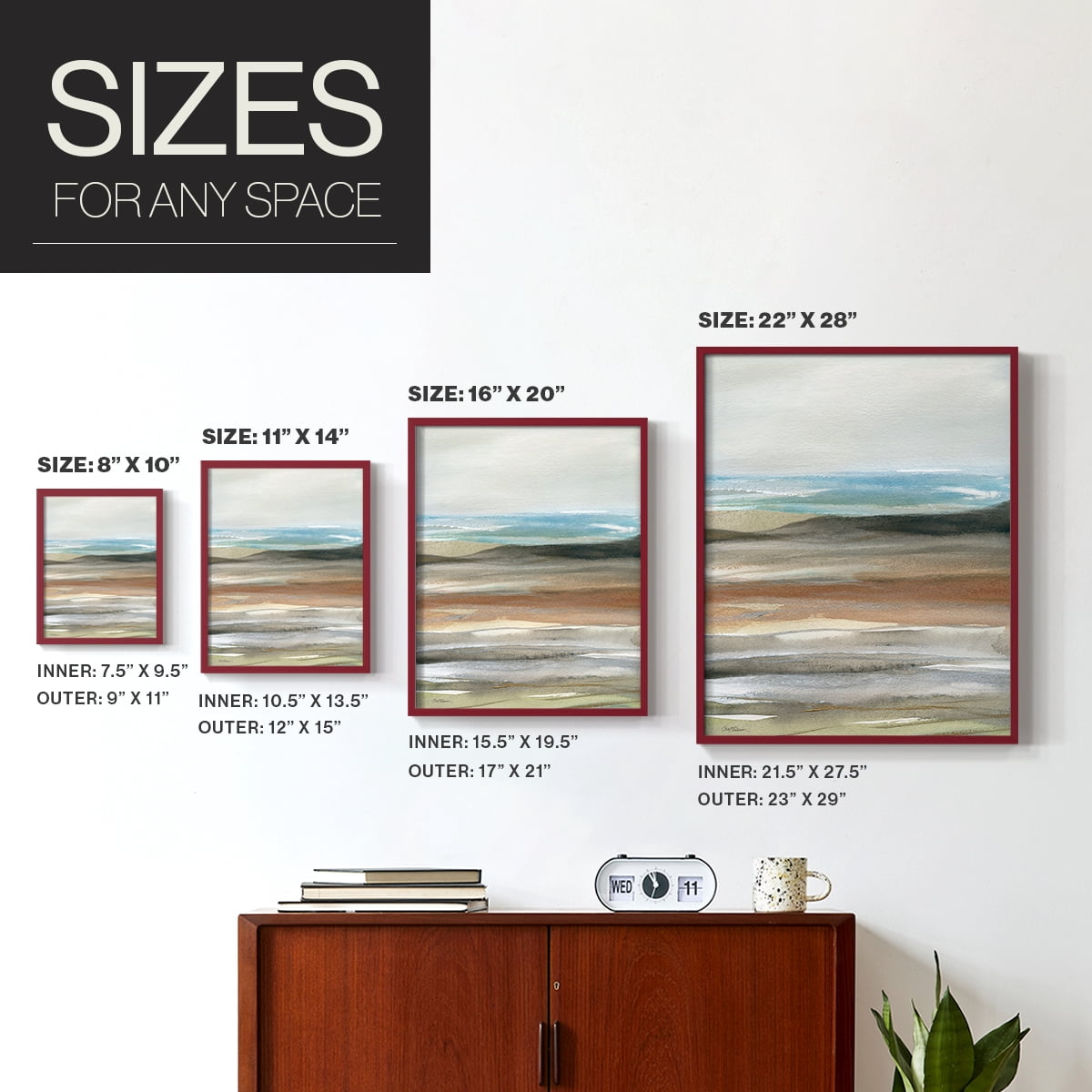 Nature's Many Layers II in Red Solid Wood 8 x 10 Framed Print