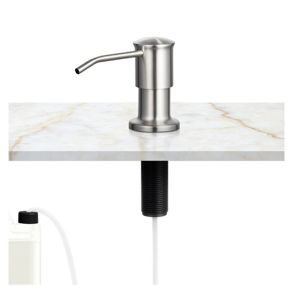 Built-In Soap Dispenser for Kitchen Sink, Stainless Steel Countertop Mount Liquid Soap Pump