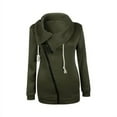 thumbnail image 1 of Veste à Capuchon en Molleton pour Femmes à Fermeture Éclair Oblique, Col Entonnoir, 1 of 1