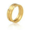 thumbnail image 2 of K-KED Stainless Steel Band Ring Womens Mens Jewellery Accessories Party Wholesale-Gold-7, 2 of 9