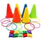 thumbnail image 2 of Juego de lanzamiento de aros 3 en 1 para niños al aire libre, con forma de cono de tráfico, para lanzar en carnaval, juegos al aire libre en el jardín y en el patio, 2 of 8