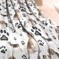 thumbnail image 3 of Beagle Dog and Footprints Blanket,Comfortable Soft Flannel Throw Blanket,All Season,Warm Lightweight Blankets for Sofa Bed Couch Living Room Chair,60"x80"(150x200cm), 3 of 4