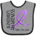 thumbnail image 3 of Inktastic Alzheimers Awareness- Fight, care, cure Boys or Girls Baby Bib, 3 of 4