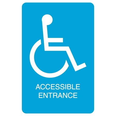 blue handicap symbol accessible entrance print parking car lot