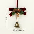 thumbnail image 2 of 2pcs/set, Vintage Gold Christmas Bell, Christmas Bell for Decoration, Velvet Christmas Bell Ornaments, Metal Jingle Bells with Bows for Christmas Tree, Door Garland, Wreath & Holiday Decor, 2 of 4